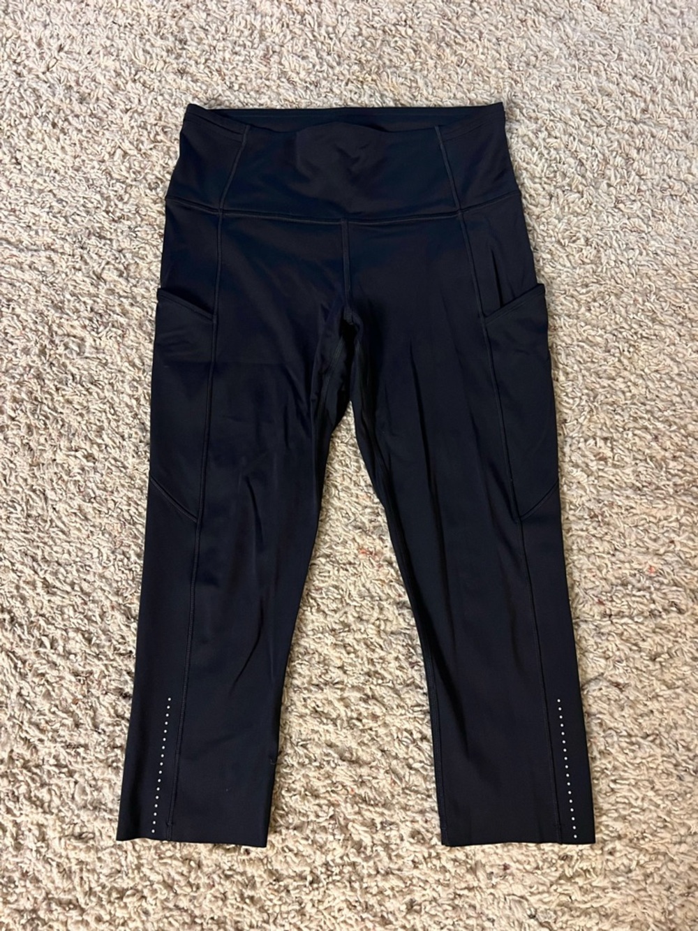 lululemon athletica Black High-Rise Cropped Leggings with Side Pockets